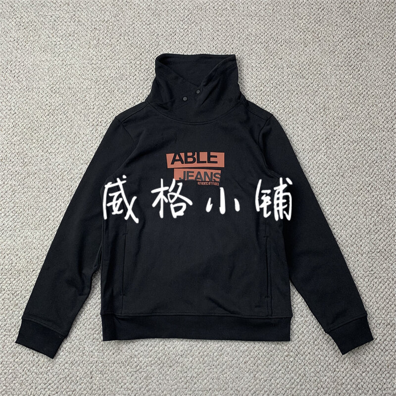 Able Jeans Spring and Autumn Knitted Terry Long Sleeve Pullover Stand Collar Sweater 887038