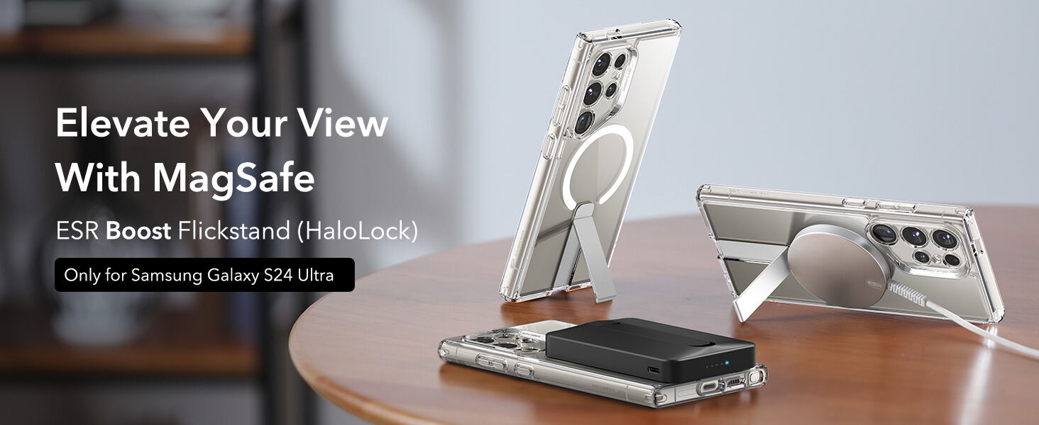 ESR for Samsung Galaxy S24 Ultra Case with Kickstand, Compatible with MagSafe, Case for Samsung Galaxy S24 Ultra, 3 Stand Modes, Military-Grade Protection, Shockproof Protective Case