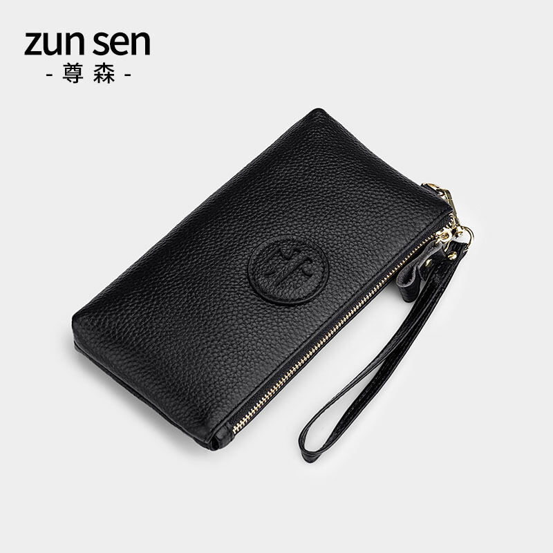 Full-grain Leather Clutch Women's Long Genuine Leather 2021 New Fashion Simple Thin Soft Leather Mobile Phone Change Pouch
