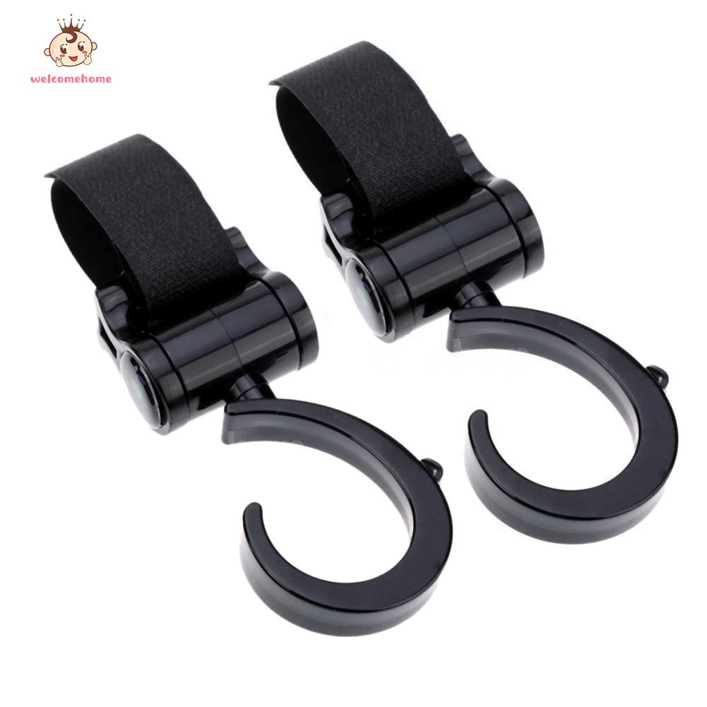 【welcomehome】2X Baby Pram Stroller Pushchair Swivel Hanger Hooks