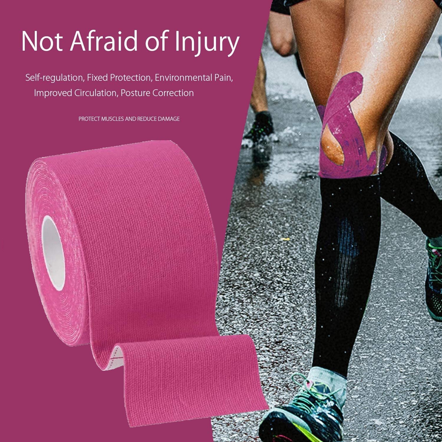 2022 Sport Kinesiology Athletic Tape - Sports Injury Tape for Knee, Joint, Muscle Support - Adhesive Kinetic Tape/KT Tape - Improve Blood Circulation, Swelling, Pain Relief