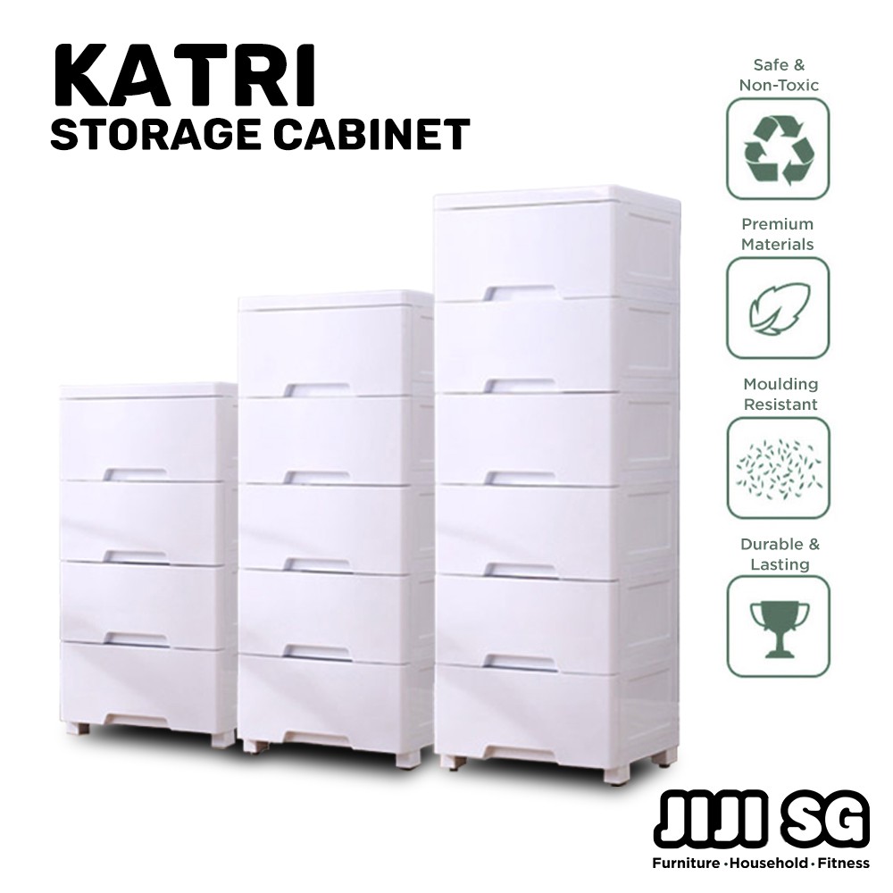 (JIJI.SG) KATRI Storage Cabinet / DRAWERS CABINET / Self-Assembly / Storage / Organizer / Furniture / Box / Plastic Storage Box / jt