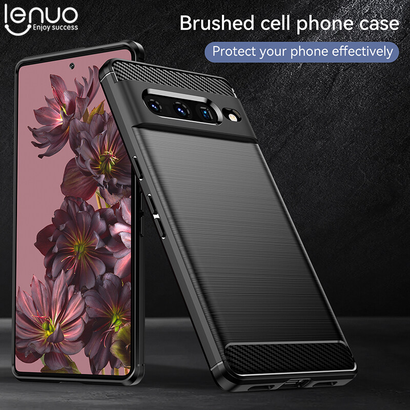 Lenuo Soft Case for Google Pixel 7 Pro Pixel 7a Pixel 7 Carbon Fiber Silicone Cases Brushed Anti-knock Cell Phone TPU Back Cover Casing