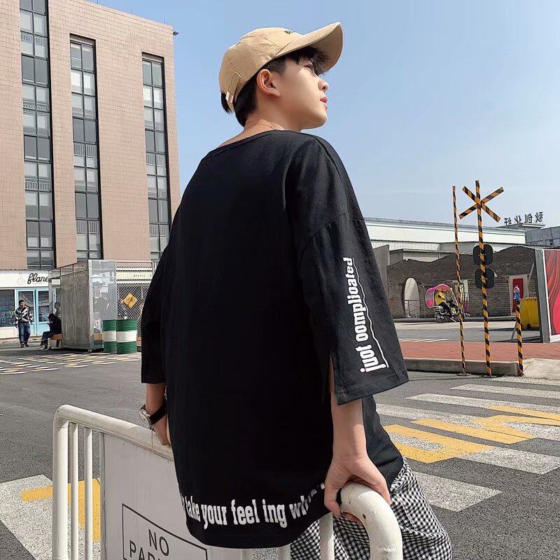 t shirt Men New Korean Style Oversize Half Sleeve Letter Print Large Size Fashion Tops Casual t-shirt