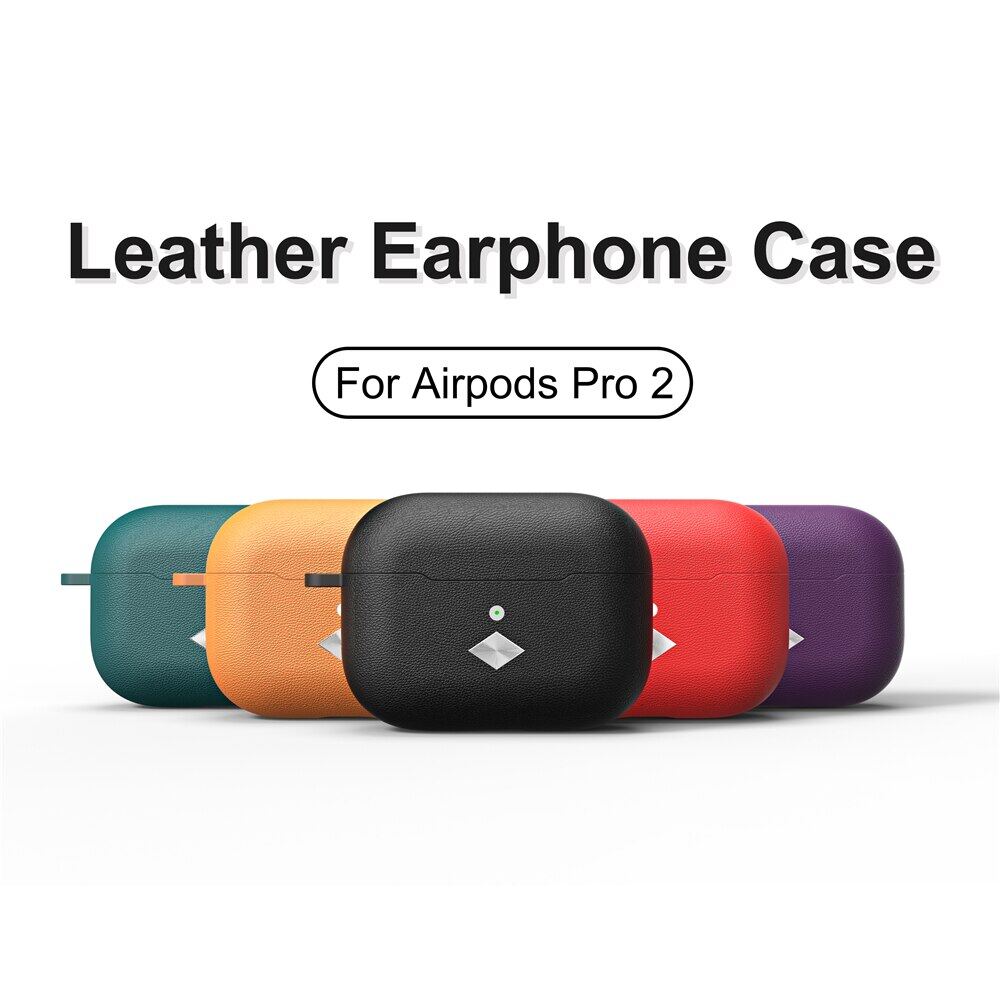 Luxury Leather Soft Earphone Case For Airpods Pro 2 Bluetooth Wireless HeadPhone TPU Cover Accessories For Airpods Pro 2