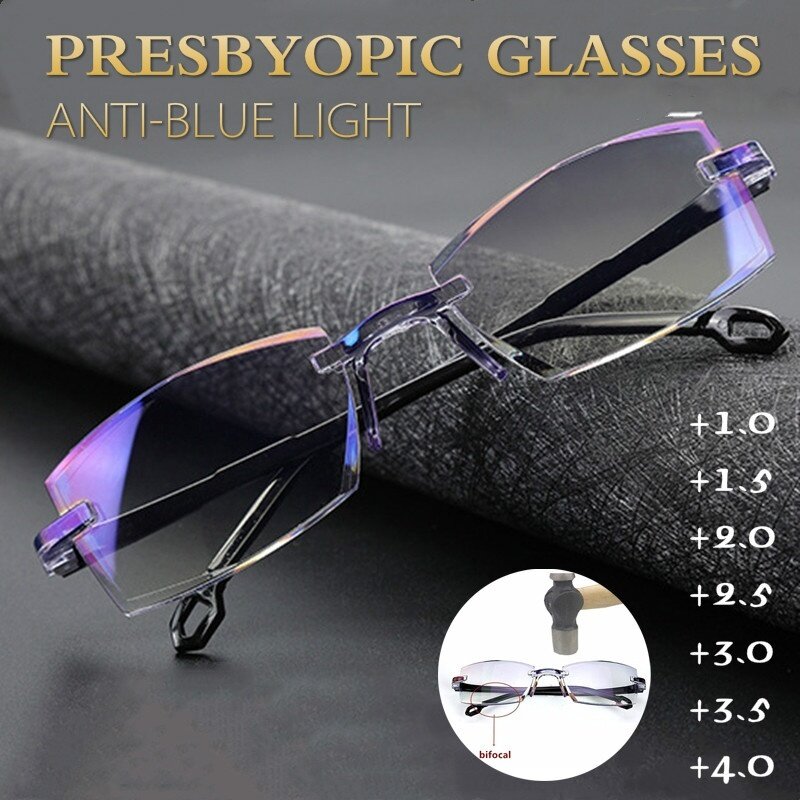 2021 Reading Glasses Men Women Bifocal Far Near Anti Blue Light Magnification Eyewear Presbyopic Glasses