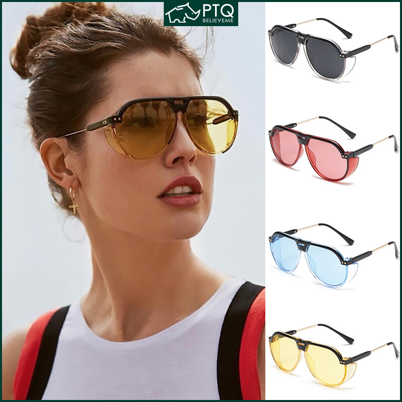 UV Protection Sunglasses European and American Fashion Large Frame Sun Glasses Personality Double Beam Unisex Eyeglasses PTQ