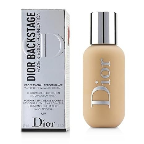 Christian Dior Backstage Face & Body Foundation Natural Glow Finish #1.5N Neutral, 1.6 Ounce, Multicolor
