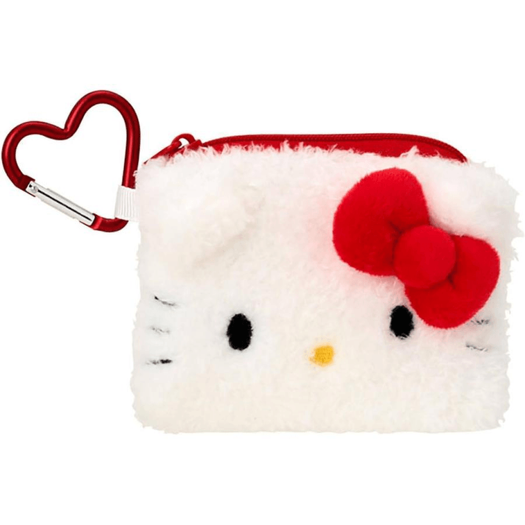 Sanrio Heart Buckle Series Plush Wallet Storage Bag [Hello Kitty]